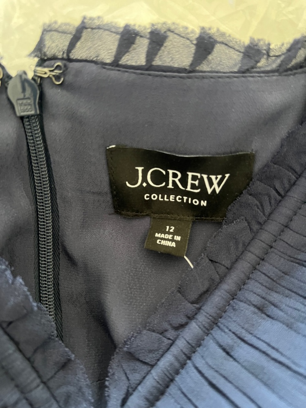 J. Crew Navy Pleated Dress Top
